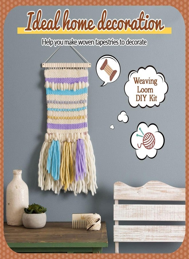 Haoser 7 Pcs Wooden Weaving Loom Kit for Beginners | DIY Yarn Craft Frame with Comb, Needle, Crochet Hook, Stick | Hand Loom for Adults & Kids - 11.8 x 7.9 Inch & 8 x 5.3 Inch Set - Image 4